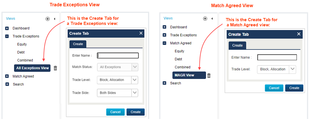 CTM User Interface: Manage Views and Tabs