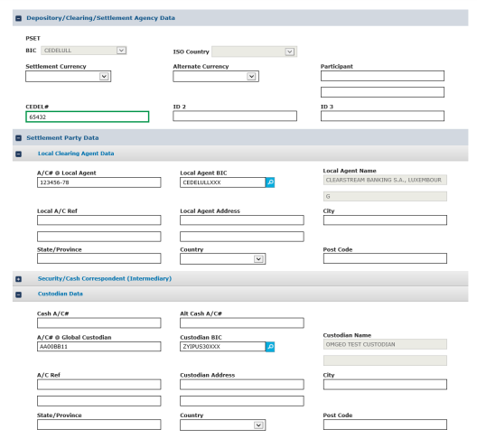 Example Screenshot: Investment Managers - Clearstream