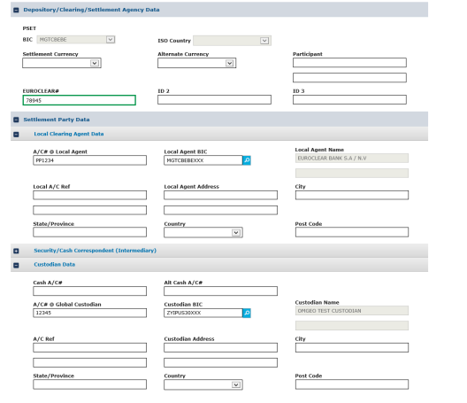Example Screenshot: Investment Managers - Euroclear