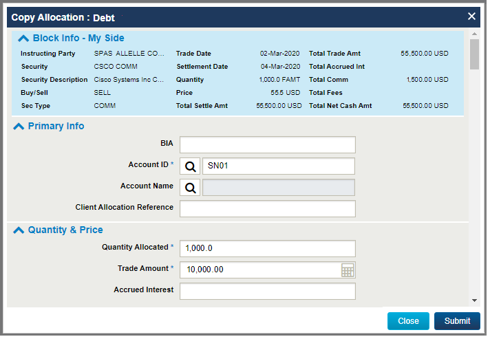 CTM User Interface: Copy One or More Allocations (Executing Brokers)