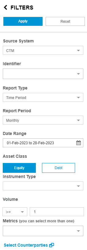 Manage Filters - Time Period Report