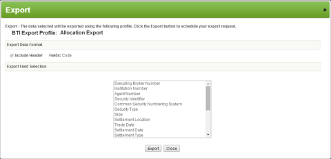Omgeo Allocation Export