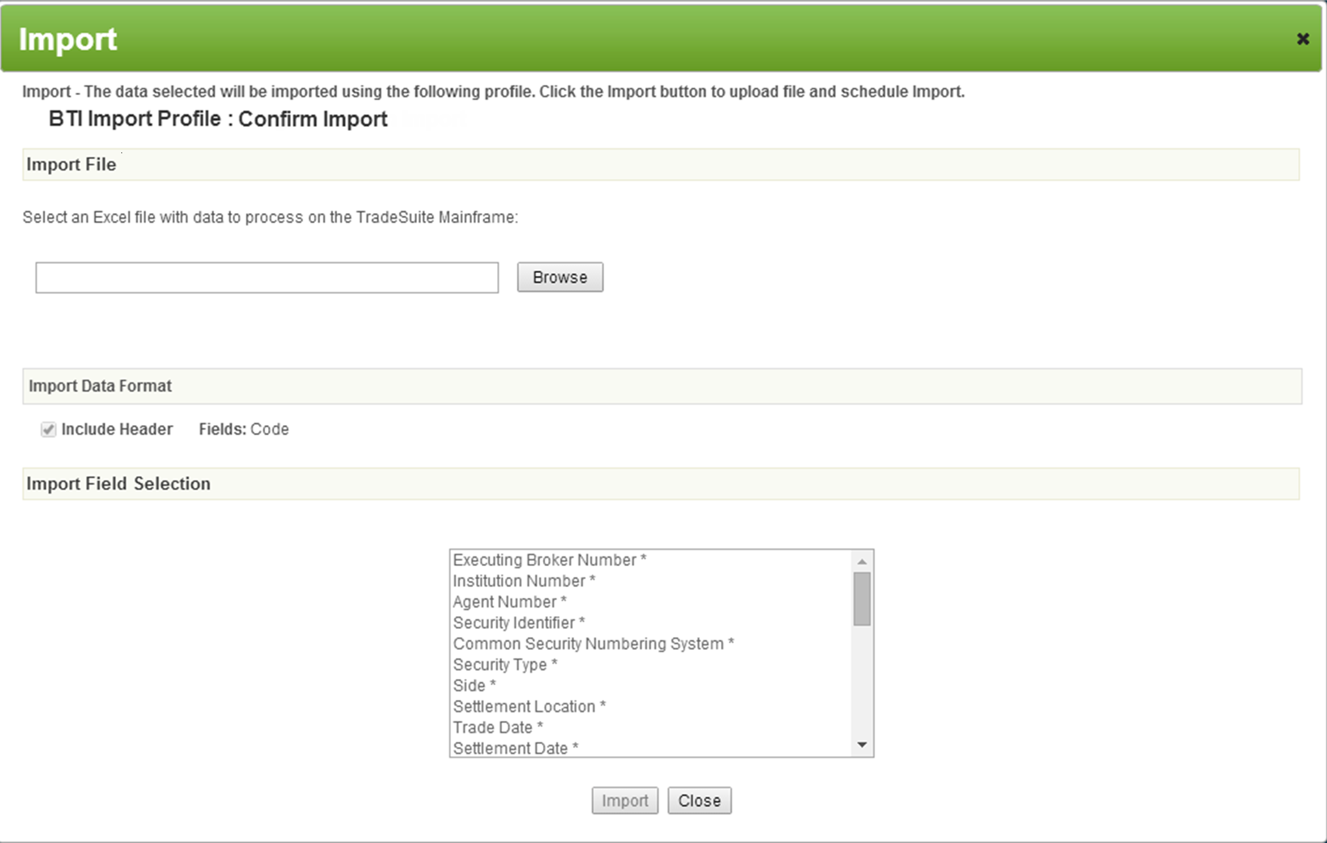 BTI Import Profile: Omgeo Confirm Import BTI Import Profile: Omgeo Confirm Import