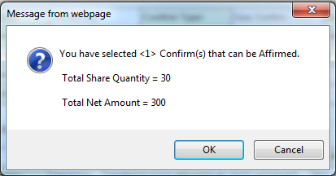 Message in Microsoft Internet Explorer
